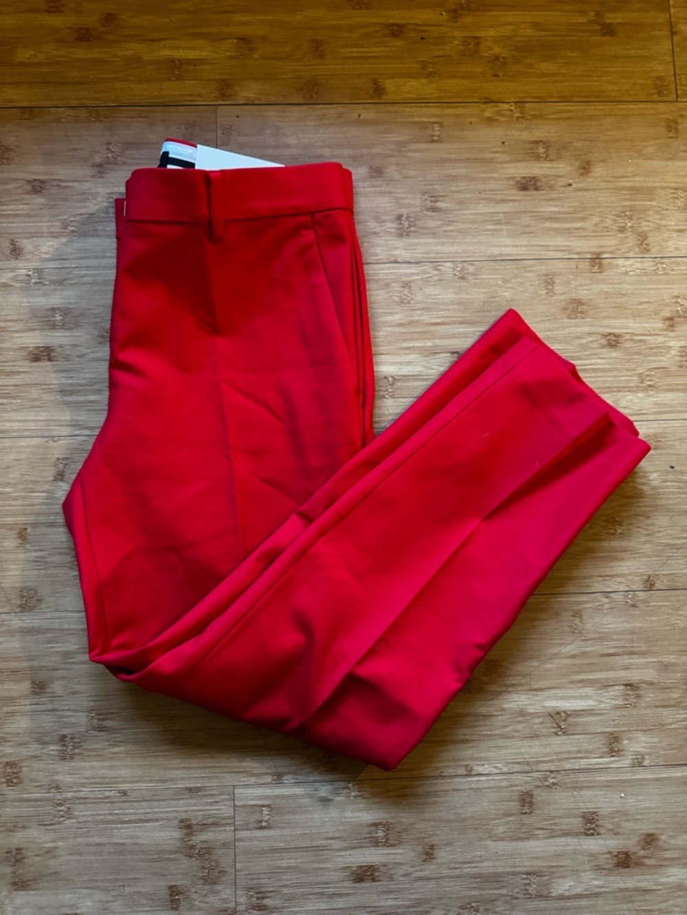 Ann Taylor Red Mid-Rise Ankle Pants